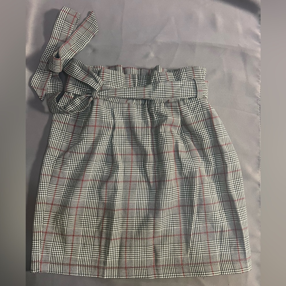 Eclipse Black, Red & White Plaid Mini Skirt